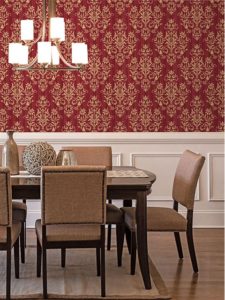 CLASSIC SILKS 2 - ROYAL DAMASK - CS27362 - VERMELHO - AMBIENTADO