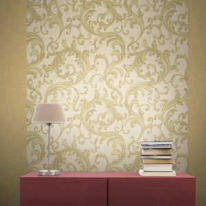 VENETIAN DAMASK - ARABESCO - 20904 - BEGE A - AMBIENTADO