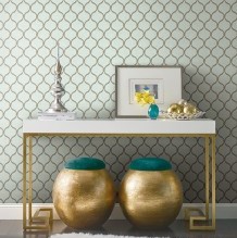 WAVERLY GLOBAL CHIC - DOOT TRELLIS - GC8773 - CELADON - AMBIENTADO